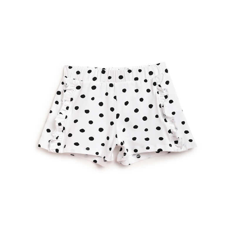 Girls White and Pink Printed Outfit with Short Pants image number 2